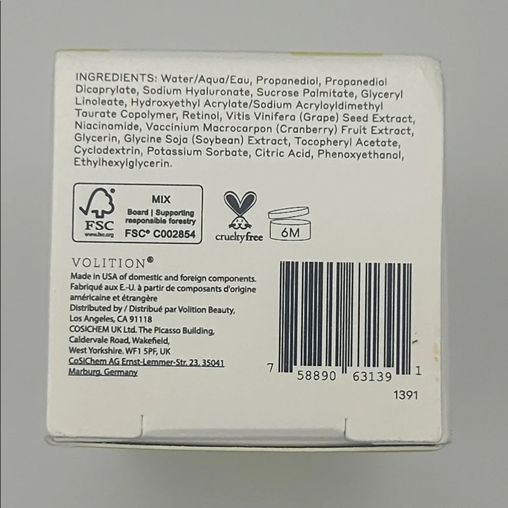 NEW Volition Beauty Semillon Overnight Retinol Serum Vegan Cruelty-Free